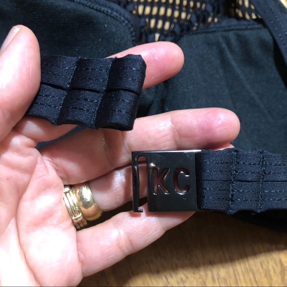 KENNETH COLE NEW YORK Mesh Halter Black Bikini Top L - Picture 6 of 11
